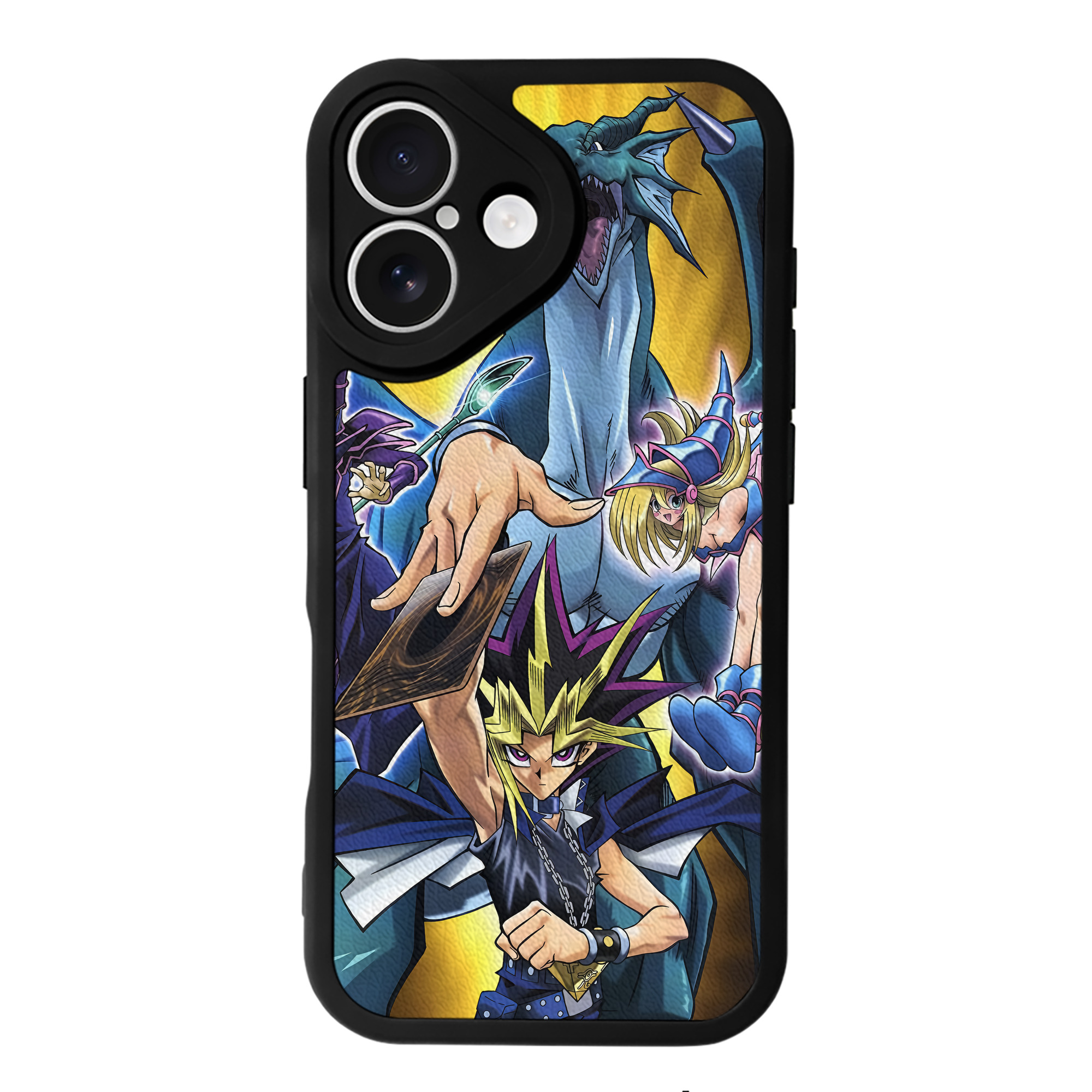 （画像用） 遊☆戯☆王 Yu-Gi-Oh! 【iPhone 16シリーズ対応】シリコンスマホケース（レザー調） 材質：シリコン